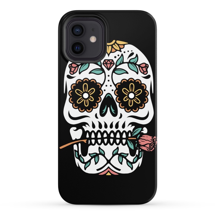 iPhone 12 StrongFit Mexican Skull by Afif Quilimo