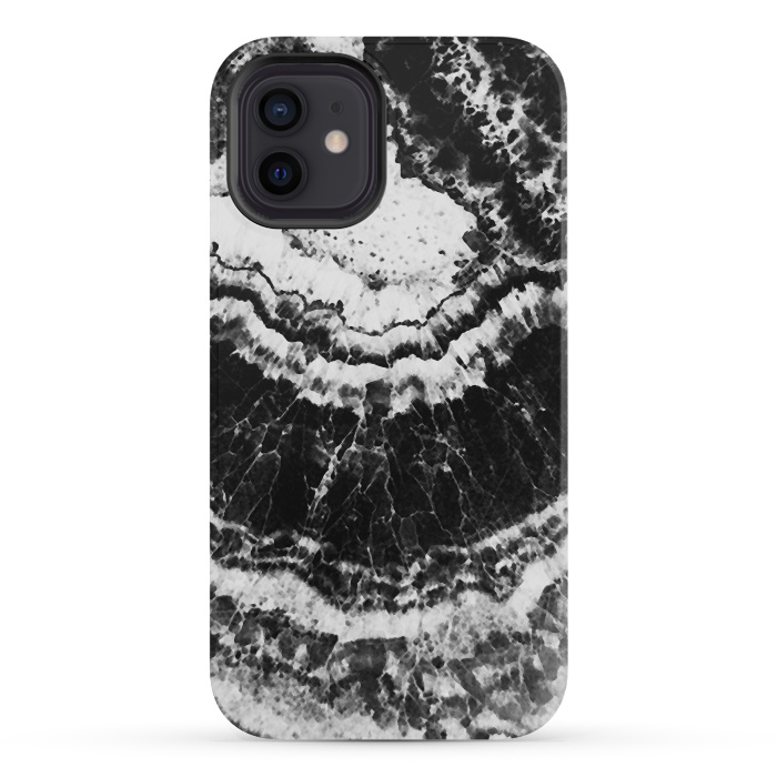 iPhone 12 mini StrongFit Dark geode marble etxture by Oana 