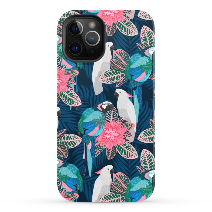iPhone 12 Pro StrongFit Tropical birds by Julia Badeeva