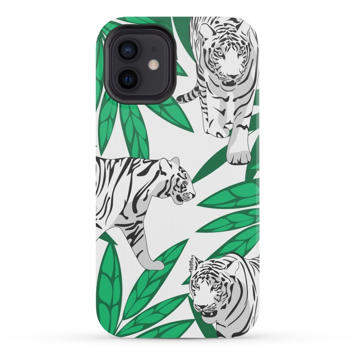 iPhone 12 mini StrongFit White tigers by Julia Badeeva