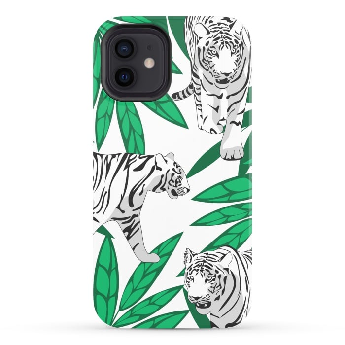 iPhone 12 StrongFit White tigers by Julia Badeeva