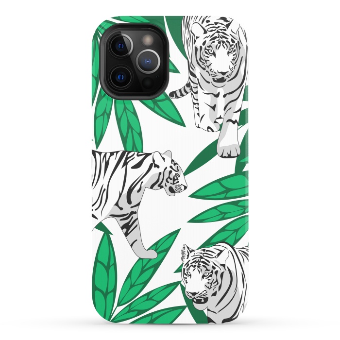 iPhone 12 Pro StrongFit White tigers by Julia Badeeva
