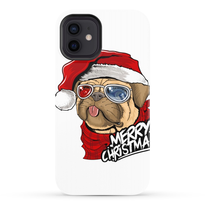 iPhone 12 StrongFit cute santa dog  by haroulita
