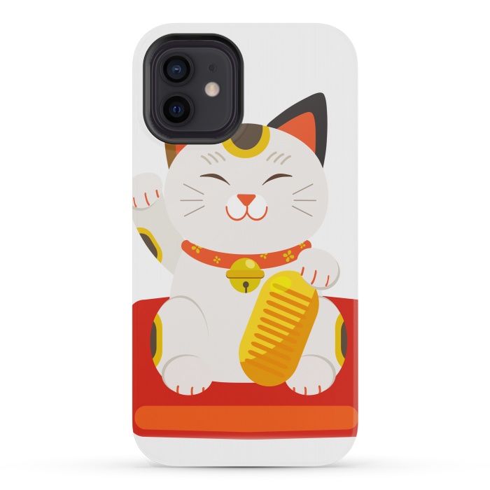 iPhone 12 mini StrongFit lucky cat by haroulita