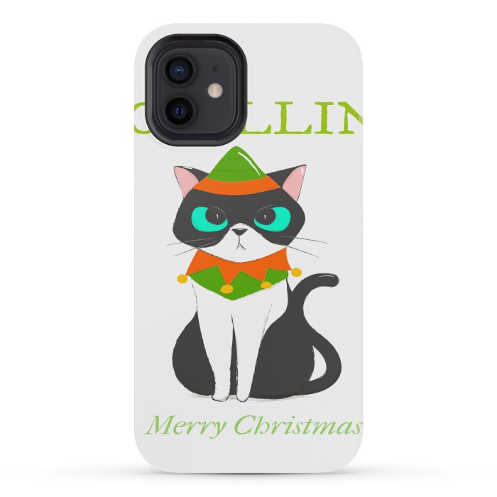 iPhone 12 mini StrongFit funny kitty by haroulita