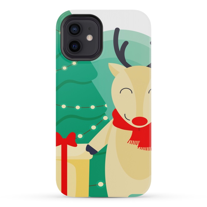 iPhone 12 mini StrongFit happy reindeer by haroulita