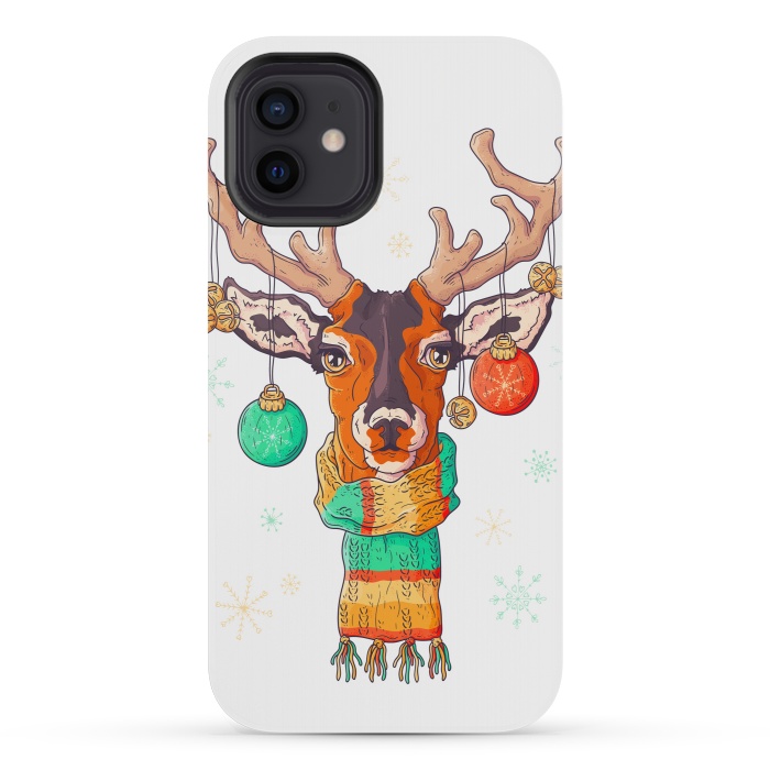 iPhone 12 mini StrongFit christmas reindeer by haroulita