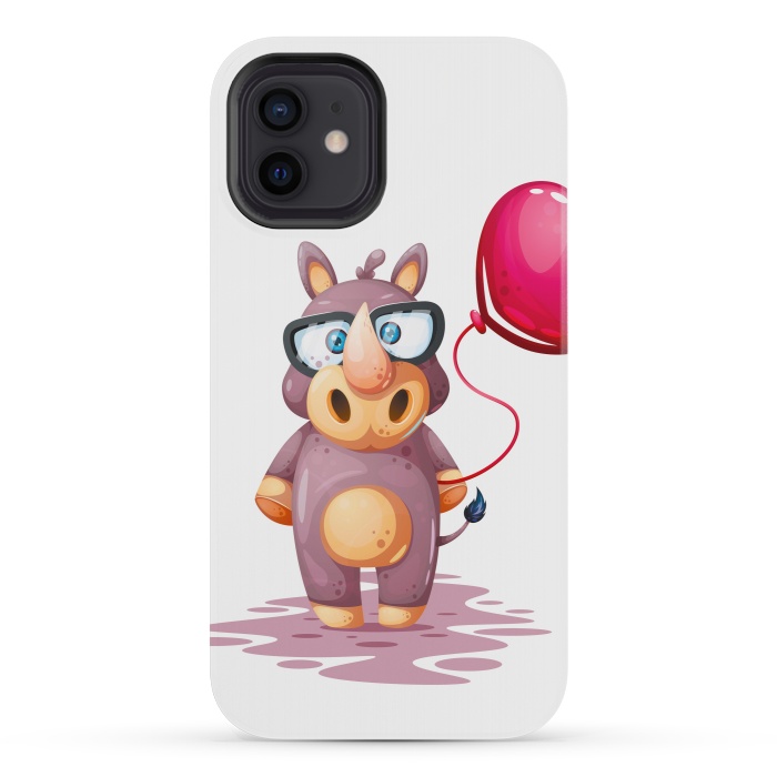 iPhone 12 mini StrongFit cute rhino by haroulita