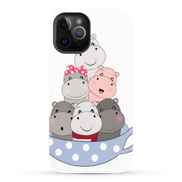 iPhone 12 Pro StrongFit cute hippos by haroulita