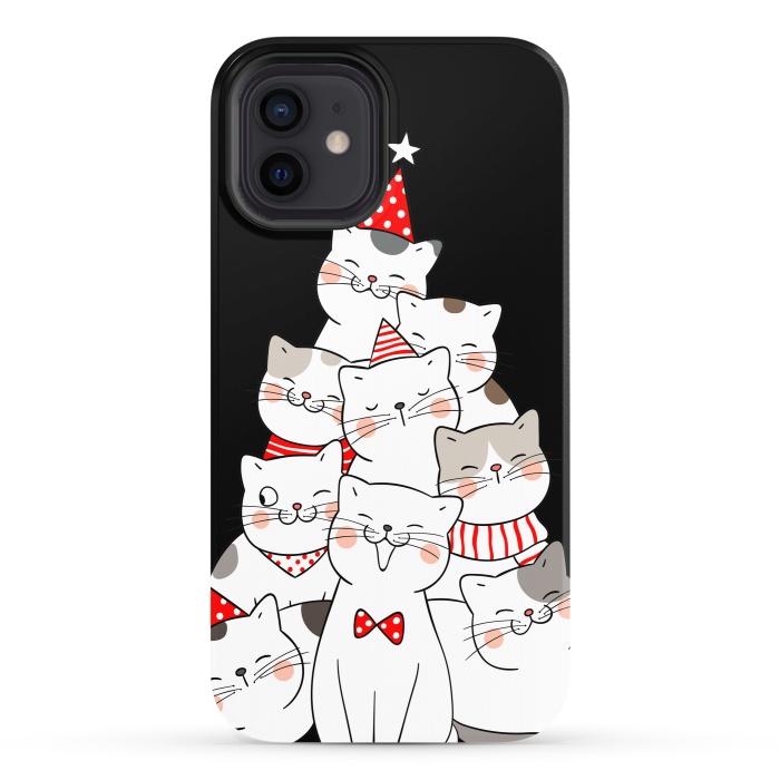 iPhone 12 StrongFit christmas cats by haroulita