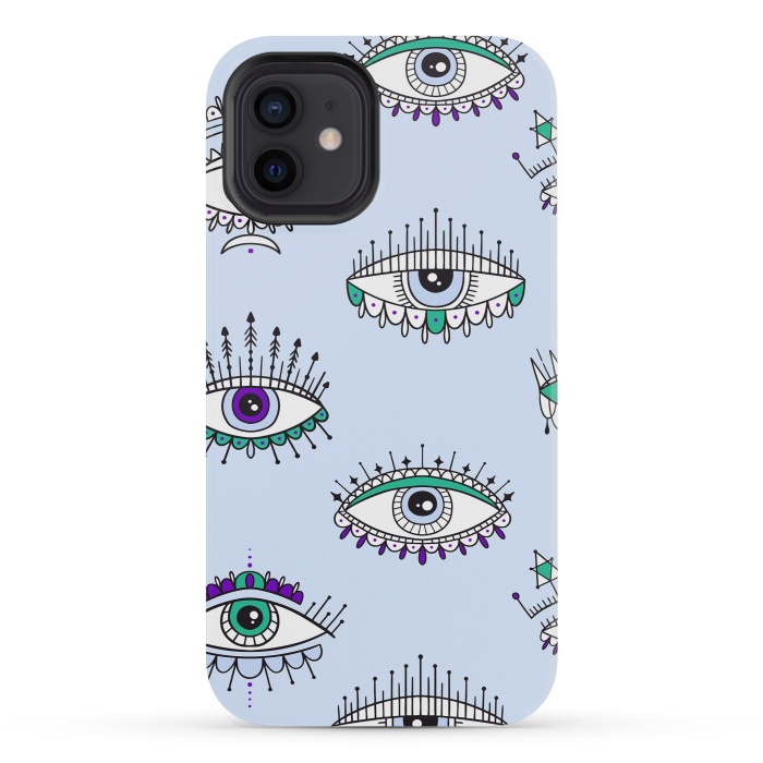 iPhone 12 mini StrongFit evil eyes by haroulita