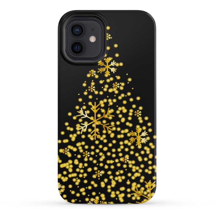 iPhone 12 mini StrongFit golden christmas tree by haroulita