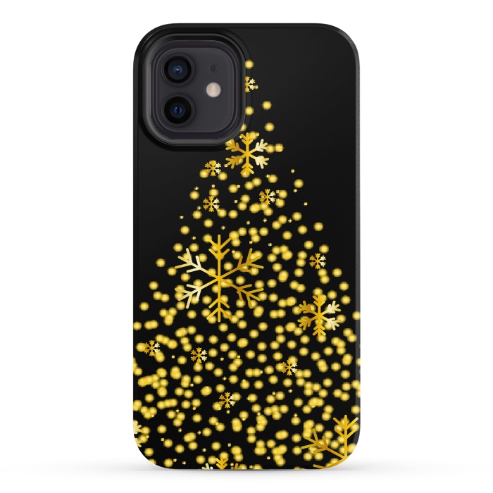 iPhone 12 StrongFit golden christmas tree by haroulita