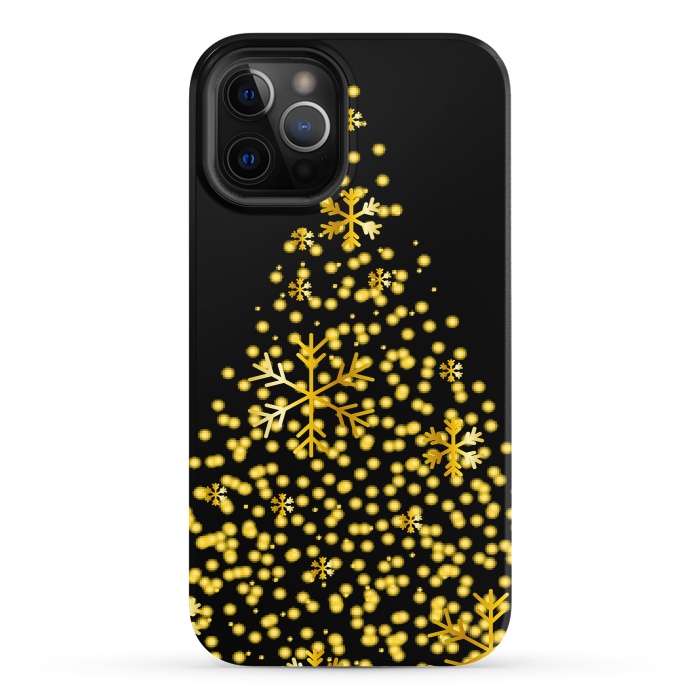 iPhone 12 Pro StrongFit golden christmas tree by haroulita