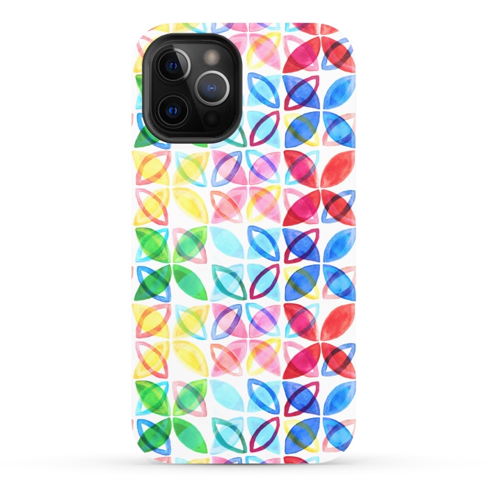 iPhone 12 Pro StrongFit Rainbow Watercolor Pattern  by Tigatiga