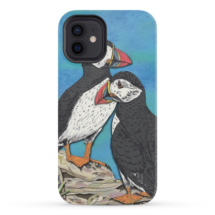 iPhone 12 mini StrongFit Puffin Perfection by Lotti Brown