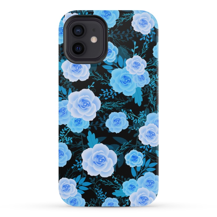 iPhone 12 mini StrongFit Blue purple roses by Jms