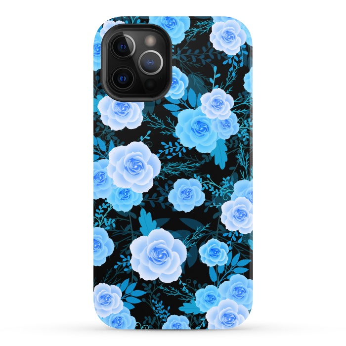 iPhone 12 Pro StrongFit Blue purple roses by Jms