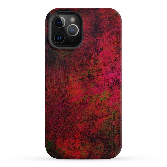 iPhone 12 Pro StrongFit Red abstract grunge textured design by Josie