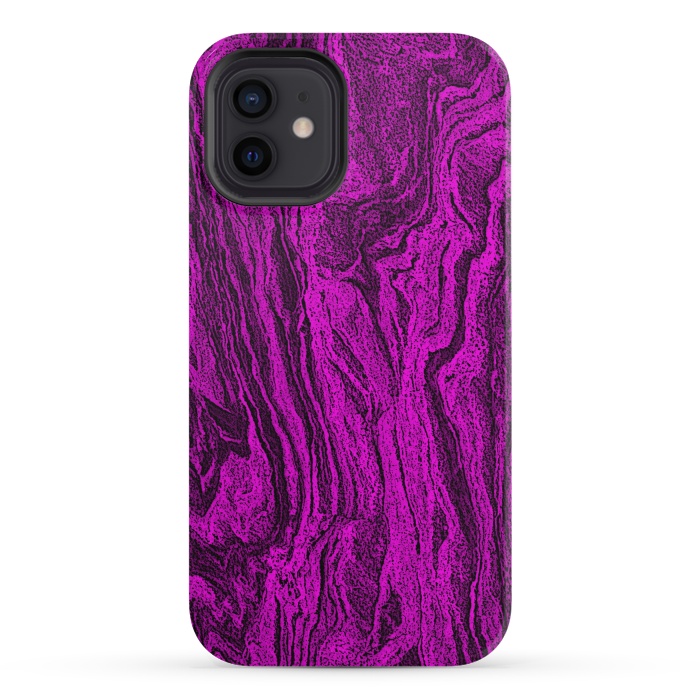 iPhone 12 mini StrongFit Purple designer marble textured design by Josie