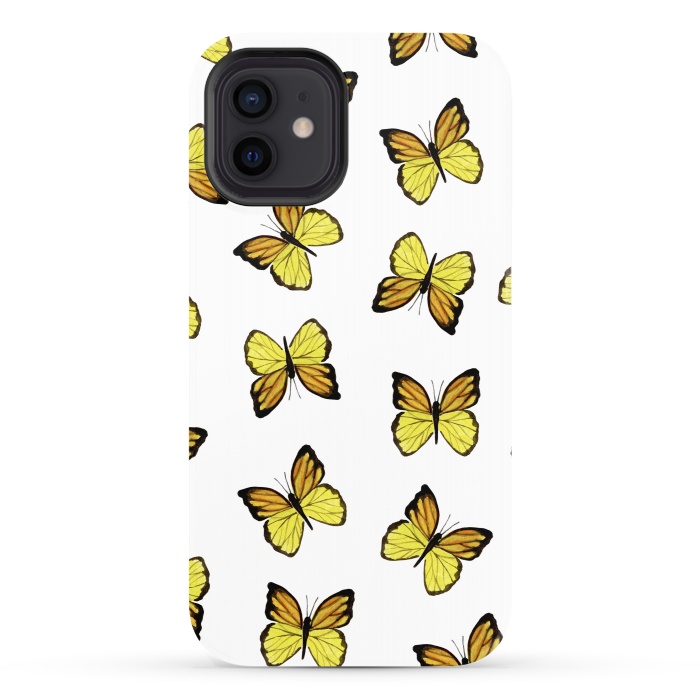 iPhone 12 StrongFit Yellow butterflies by Julia Badeeva
