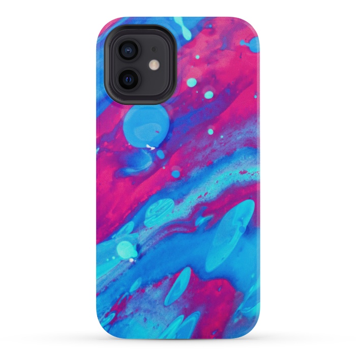 iPhone 12 mini StrongFit Pink and blue abstract painting  by Winston