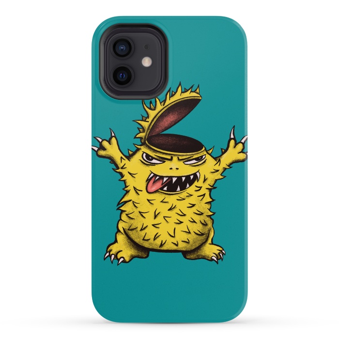 iPhone 12 mini StrongFit Crazy Brainless Chicken Monster Character by Boriana Giormova
