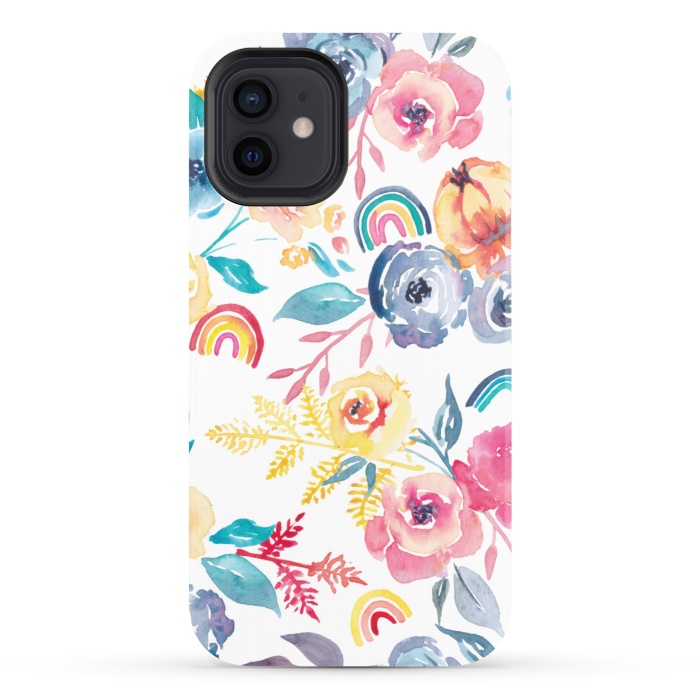 iPhone 12 StrongFit Roses and Rainbows by gingerlique