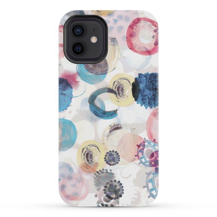 iPhone 12 mini StrongFit Watercolour playful spots abstract pattern by Oana 
