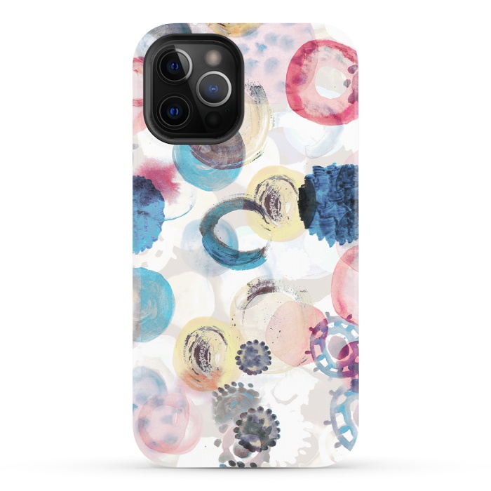 iPhone 12 Pro StrongFit Watercolour playful spots abstract pattern by Oana 