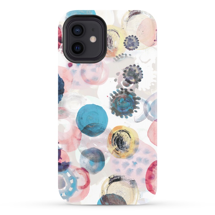 iPhone 12 StrongFit Colorful painted spots by Oana 