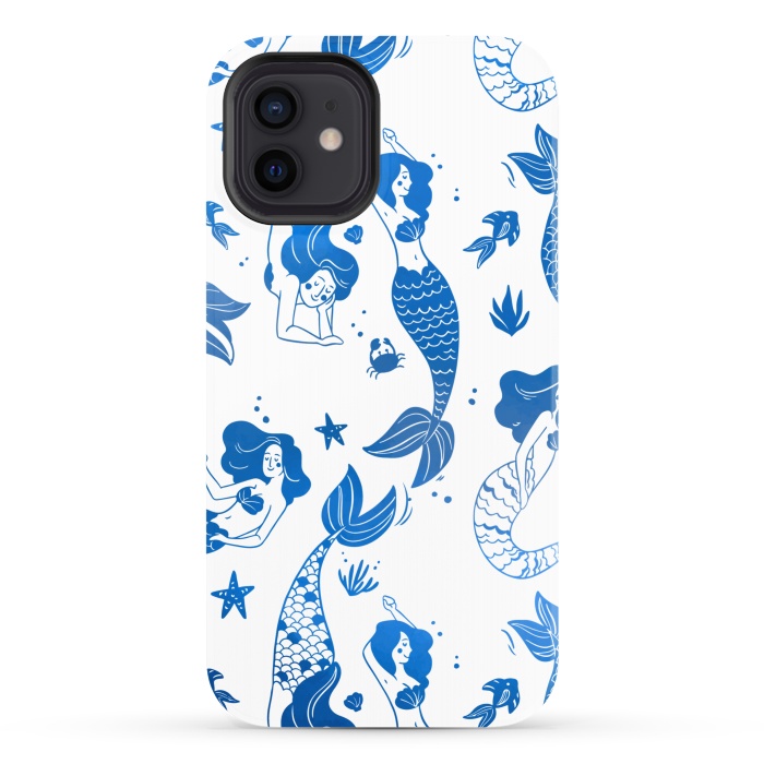 iPhone 12 StrongFit blue mermaid pattern by MALLIKA