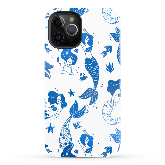 iPhone 12 Pro StrongFit blue mermaid pattern by MALLIKA