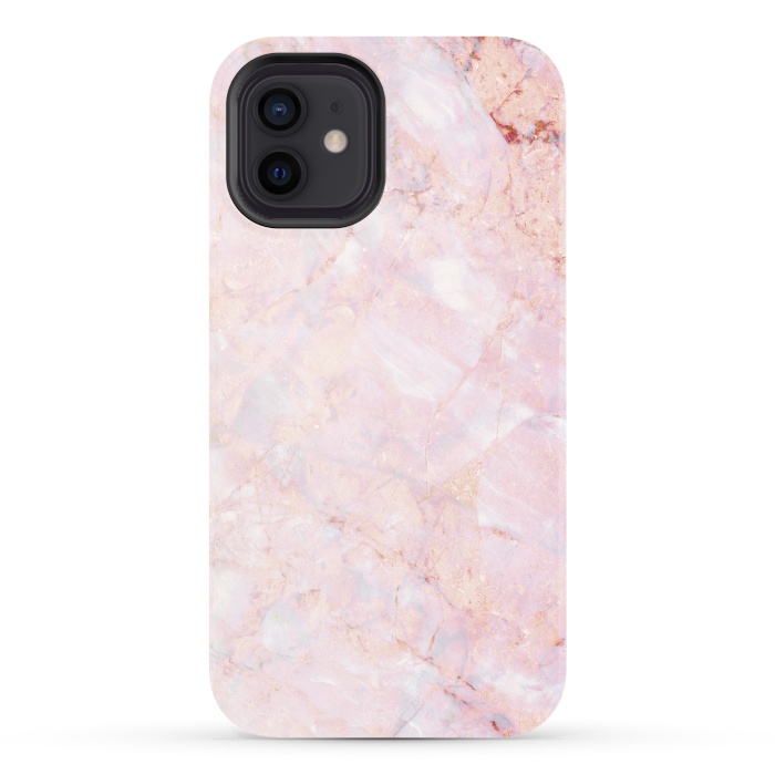iPhone 12 StrongFit Pastel pink elegant marble by Oana 