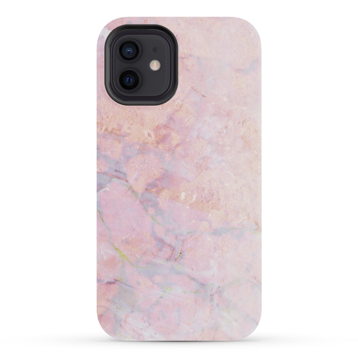 iPhone 12 mini StrongFit Soft pink marble by Oana 