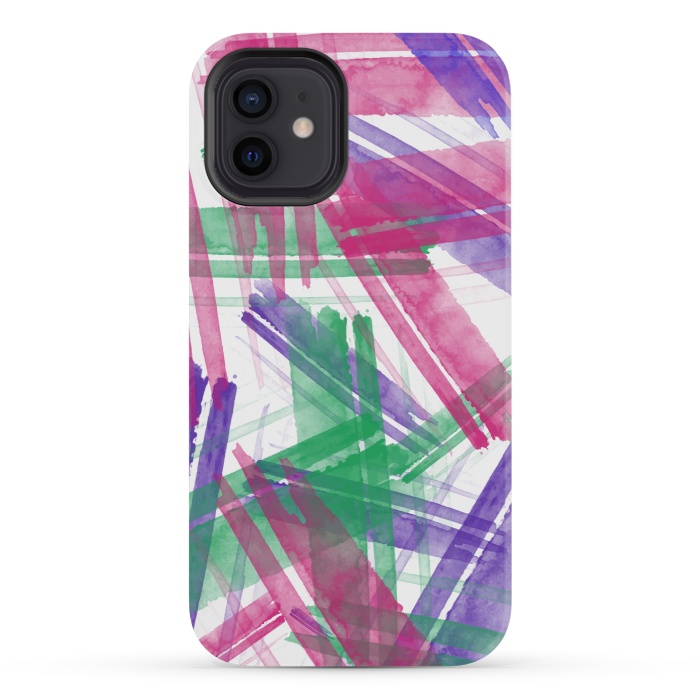 iPhone 12 mini StrongFit Fantastic Watercolor Strokes by Creativeaxle