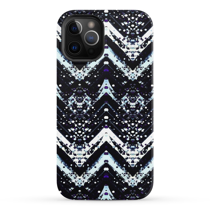 iPhone 12 Pro StrongFit Snowy mountains zigzag ethnic pattern by Oana 