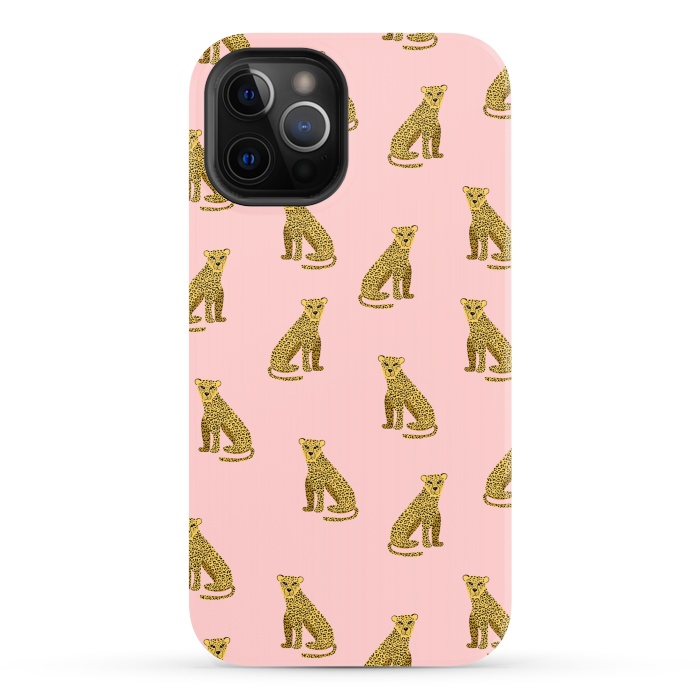 iPhone 12 Pro StrongFit Leopard. Pink pattern by Julia Badeeva