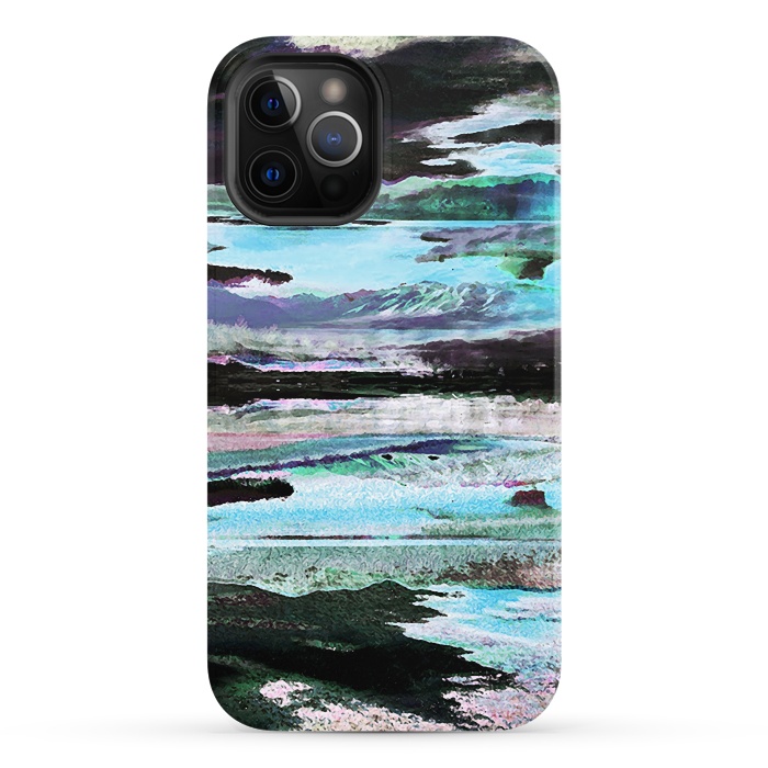 iPhone 12 Pro StrongFit Mountain landscape textured modern painting by Oana 