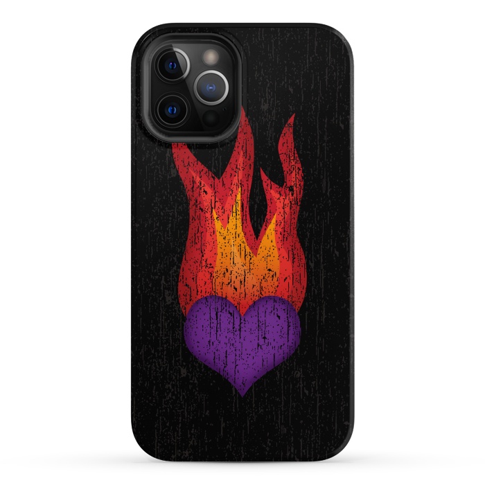 iPhone 12 Pro Max StrongFit Heart on Fire by Majoih