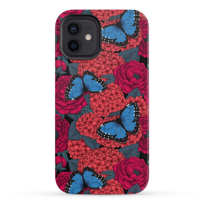 iPhone 12 mini StrongFit Blue morpho garden by Katerina Kirilova