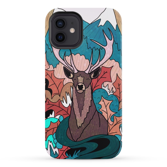 iPhone 12 mini StrongFit Winter deer forest by Steve Wade (Swade)