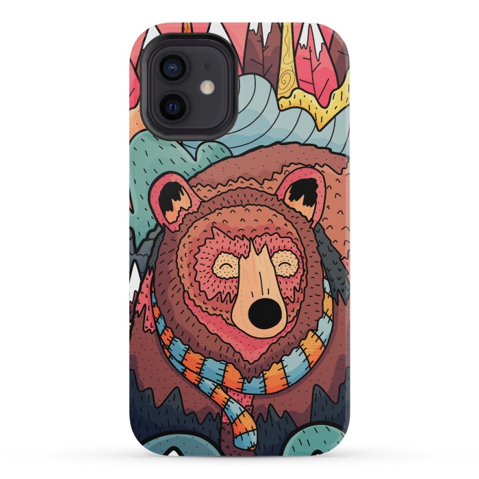 iPhone 12 mini StrongFit Winter bear forest by Steve Wade (Swade)