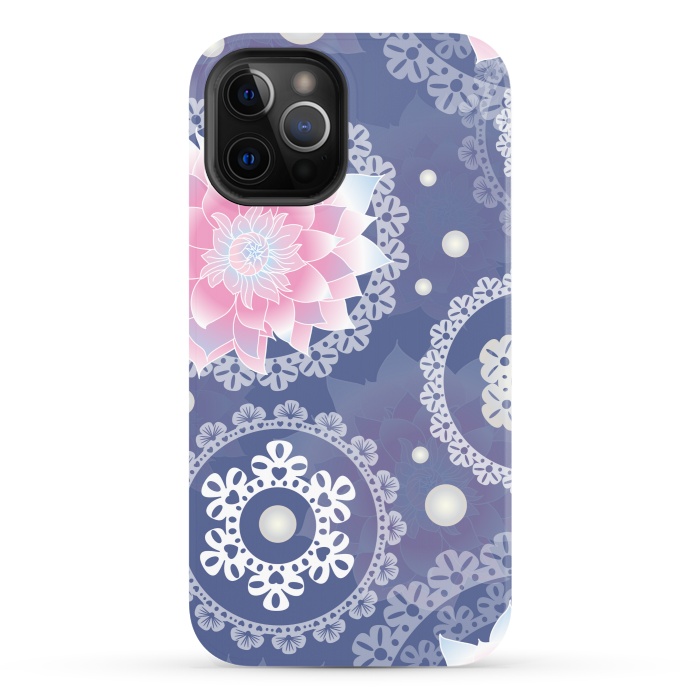 iPhone 12 Pro StrongFit lotus floral pattern by MALLIKA