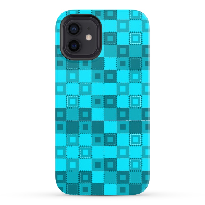 iPhone 12 StrongFit blue patchwork by MALLIKA