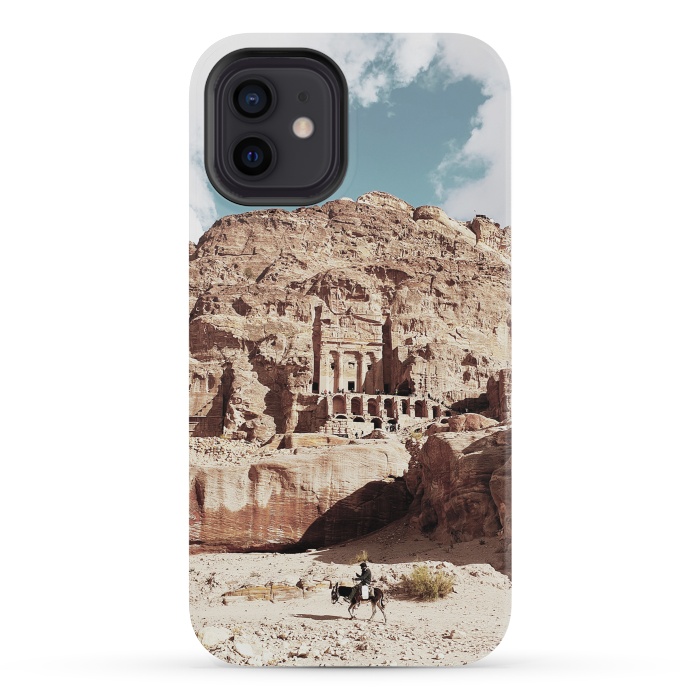 iPhone 12 mini StrongFit Petra temple Jordan sandstone landscape by Oana 