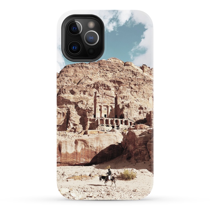 iPhone 12 Pro StrongFit Petra temple Jordan sandstone landscape by Oana 