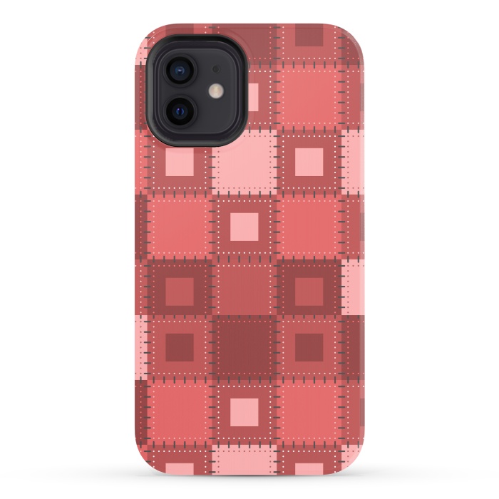 iPhone 12 StrongFit RED WHITE PATCHWORK by MALLIKA