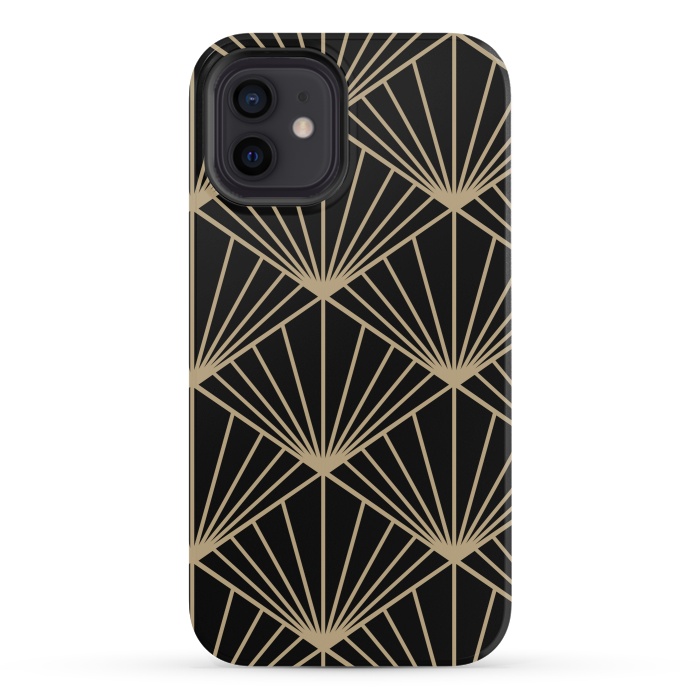 iPhone 12 mini StrongFit COPPER LINES PATTERN 2  by MALLIKA