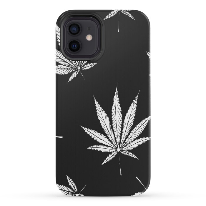 iPhone 12 mini StrongFit marijuana leaf by haroulita